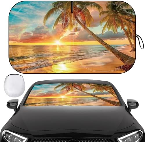 Windshield Sun Shade, Reflective Car Sunshade Blocks Heat, 57 x 31.5 in by Clothclose