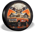 GENANY Deer Vintage Truck Thick PVC Leather Spare Tire Cover Size 18 by GENANY