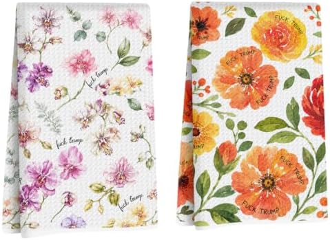 Vintage Flower Trump Decor Kitchen Towels Gifts by Lovdazzles