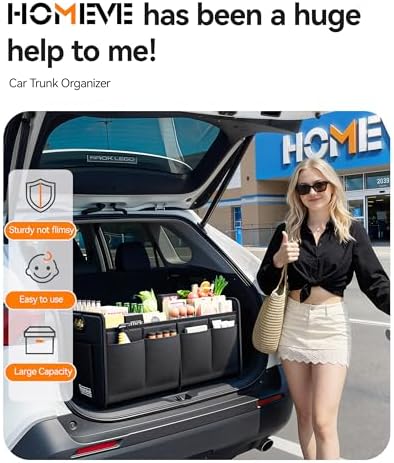 Homeve Car Trunk Organizer for SUV, Small Compact Size No-Sag Heavy Duty - Image 2