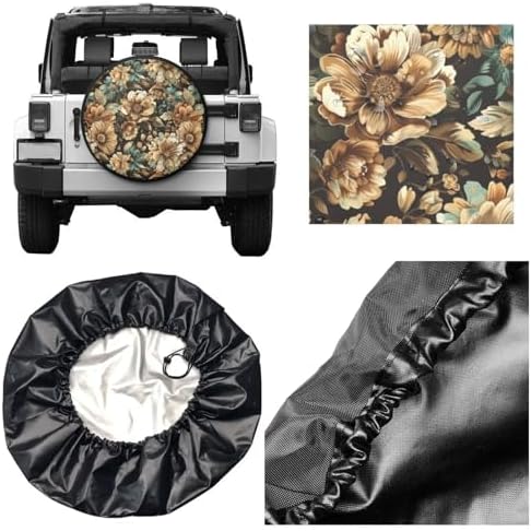 Floral Flower Cute Spare Tire Cover Ethnic Hippie Car Accessories Universal Fit - Image 3