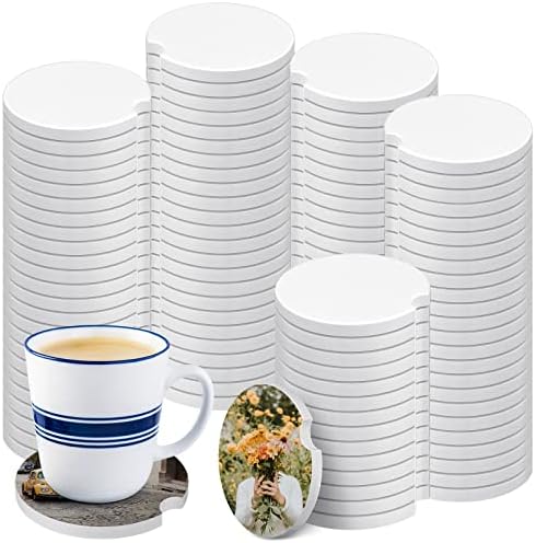 Frienda 24 Pieces Ceramic Car Sublimation Blanks Cupholders Sandstone DIY by Frienda