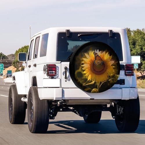 Butterfly and Sunflower She is Sunshine Spare Tire Cover Dust-Proof Wheel Tire - Image 3