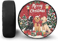 Spare Tire Cover PU Leather, Christmas Dog Wheel Cover Waterproof Polyester by YGFLPPV