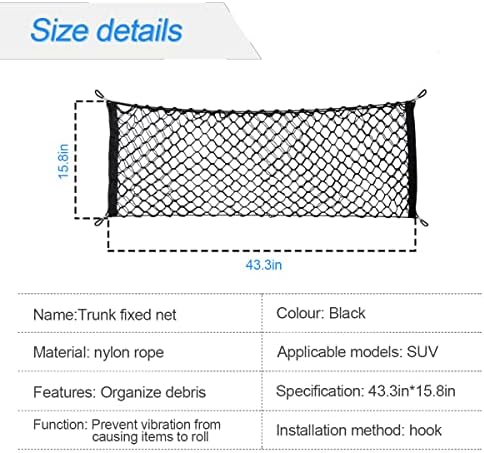 Adjustable Elastic Car Trunk Cargo Net, 43.3"x 15.8" - Image 2