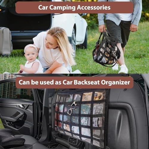 Car Ceiling Cargo Net, 35.4" x 23.6" Double Layer Overhead Storage Organizer - Image 6