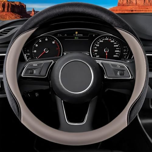 Car Steering Wheel Cover, Non-Slip Leather Protector - Image 2