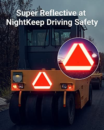 SWEETAPRIL Slow Moving Vehicle Sign, Rust Free Aluminum Slow Moving Vehicle - Image 4