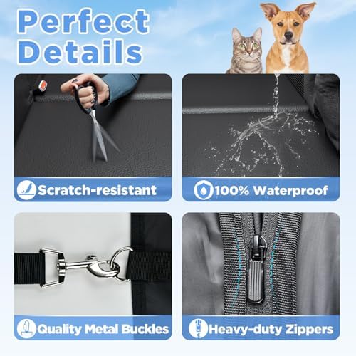 MYJAQI Back Seat Extender for Dogs, Hard Bottom Dog Truck Car Seat Cover - Image 3