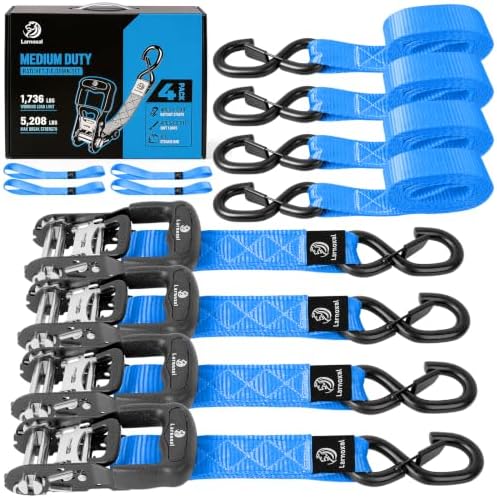 Ratchet Straps 4 Pack, 208LBS Break Strength by Unknown