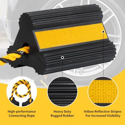 OULEME Heavy Duty Rubber Wheel Chocks - Image 3