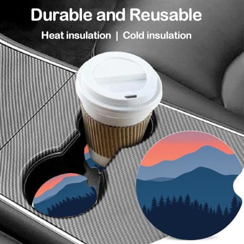 Ceramic Car Coasters – Absorbent Car Cup Holder Coaster Set - Image 2