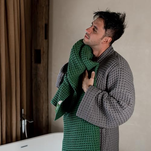 Luxury Organic Japanese Cotton Waffle Bath Towel | Thick, Quick Dry Bathroom - Image 2