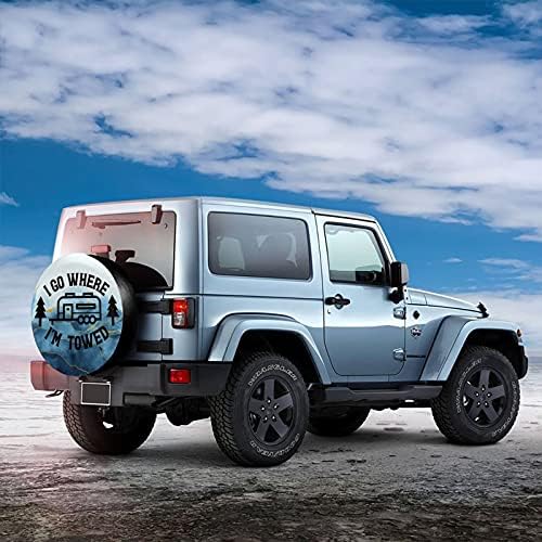 Siski I Go Where I'm Towed Spare Tire Cover Wheel Protectors Weatherproof - Image 3
