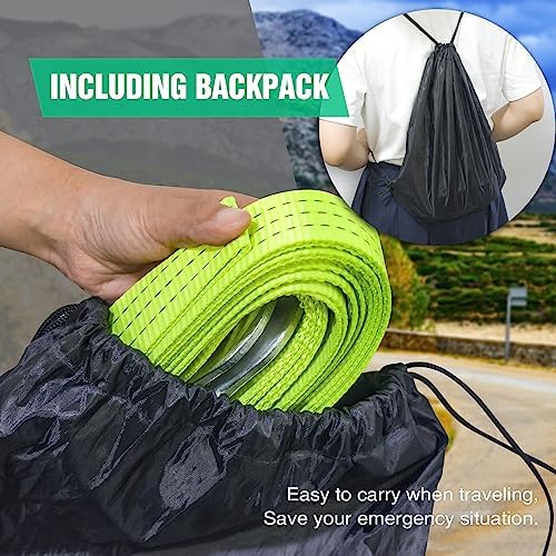 Tow Strap with Hooks 2”x20’ 15, 000 LBS, Tow Rope Metal Safety Hooks - Image 4