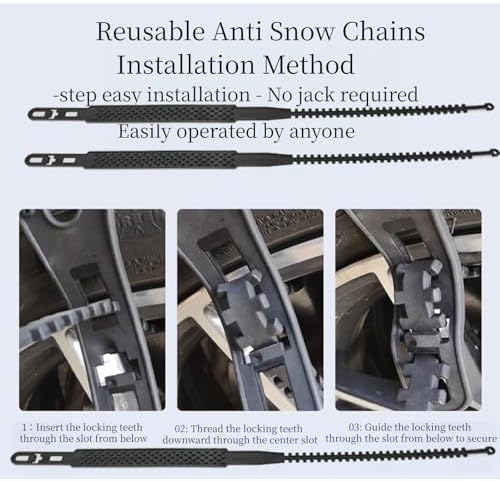 20 Pack Tire Chains, Universal Emergency Tire Chains, Adjustable Plastic - Image 3