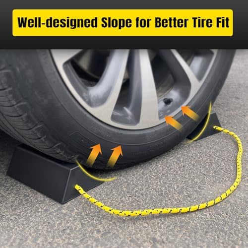 HOXWELL Dual Wheel Chocks, Light Non-Slip Wheel Stoppers - Image 4