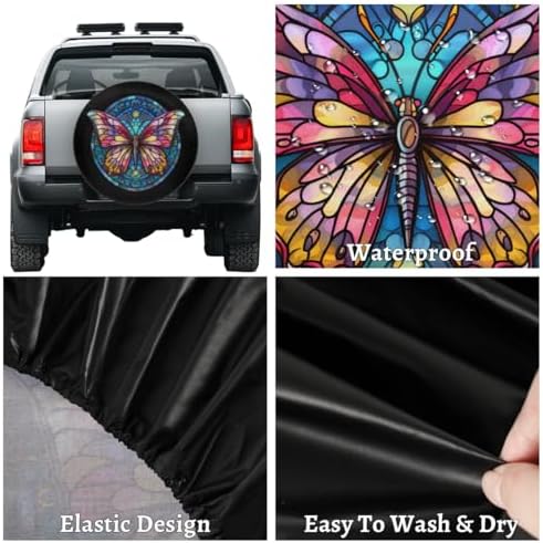 Spare Tire Cover for RV Trailer, Butterfly Black Tire Covers Universal Fit for - Image 4