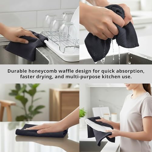 PurpleEssences Solid Kitchen Cloths, Dish Towel 15x25 Set of 4 - Image 5