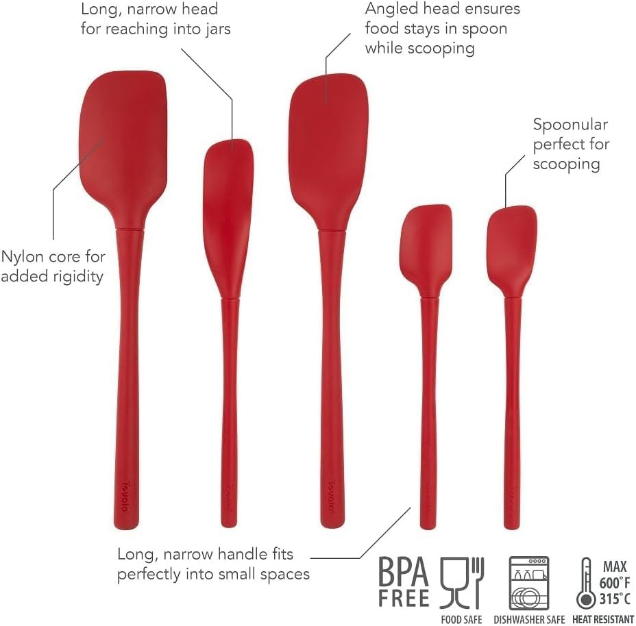 Tovolo Flex Core 5 Piece Silicone Spatula Set Heat Resistant All Silicone - Image 2
