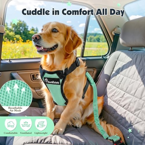Pawaboo Dog Seat Belt Harness for Car, Seatbelt Harness - Image 6