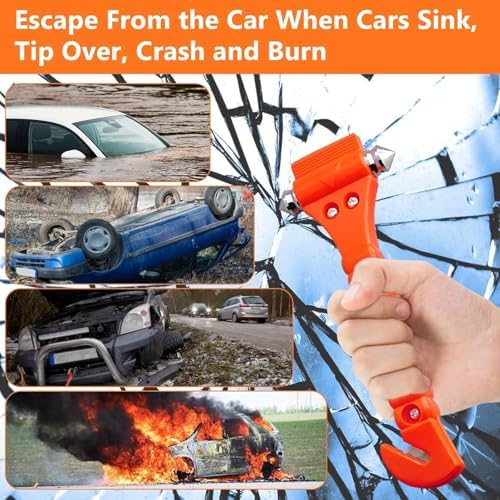 BFXM Car Window Breaker Hammer and Seat Belt Cutter 2-in-1, 10 Packs - Image 4