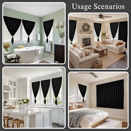 100% Blackout Self Adhesive Blackout Curtains- Stick on Curtains Shades Window - Image 6