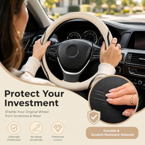 Beige Steering Wheel Cover - Image 3
