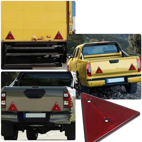 2 Pack Triangle Safety Reflectors Red Trailer Screw Mount - Image 6