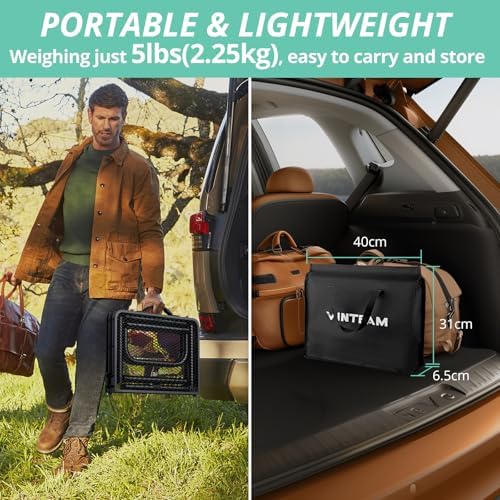 VINTEAM Camping Folding Grill Table | 3 Adjustable Heights | Lightweight - Image 3