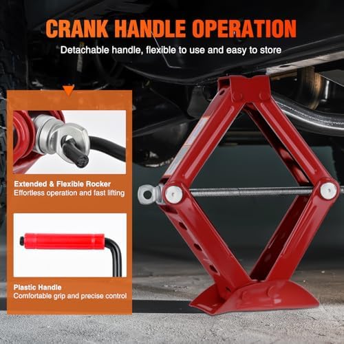 Nilight Scissor Jack for Car 1.5 Ton 3307 lbs, Lift Jack Kit w Crank Handle - Image 3