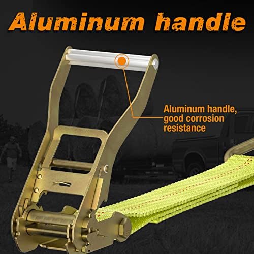 Ratchet Tie Down Straps 4-Pack Heavy Duty 2" x 27' - Image 3