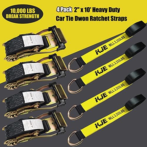 KJE 4 Pack Car Tie Down Straps for Trailers - Image 2