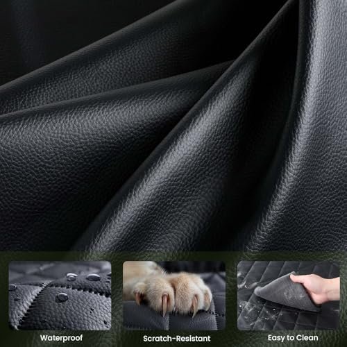 Dog Car Seat Cover for Back Seat, Waterproof Leather Fabric Back Seat Extender - Image 3