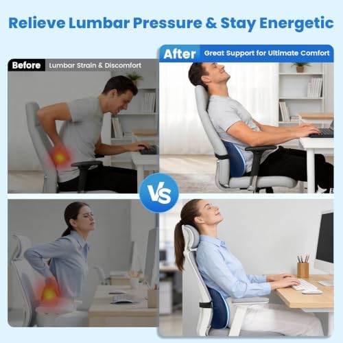 Lumbar Support Pillow, Memory Foam Back Cushion - Image 6