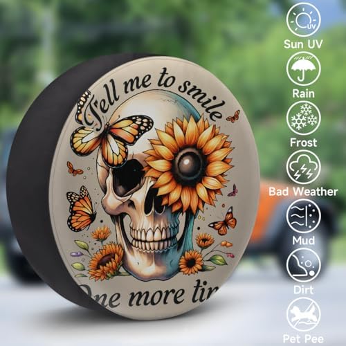 Skull Spare Tire Cover 17in Spare Wheel Covers Tire Storage Cover - Image 3