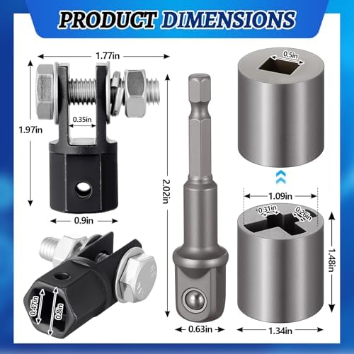 3 Pcs Scissor Jack Adapters Tool Heavy-Duty Universal Jack Socket Adapter - Image 2