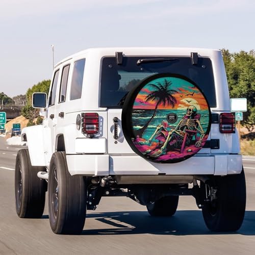 Delerain Spare Tire Cover with Backup Camera Hole Skeleton Beach Chair Wheel - Image 2