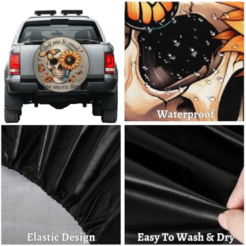 Skull Spare Tire Cover 17in Spare Wheel Covers Tire Storage Cover - Image 4