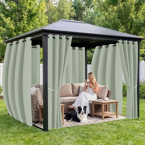 Outdoor Curtains for Patio Waterproof 6 Panels, Porch Sun Shade - Image 4