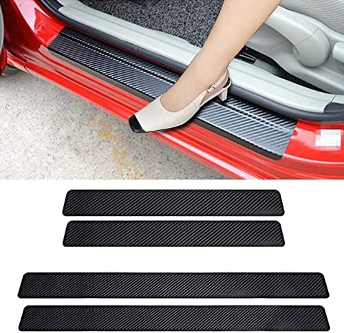 4PCS Car Door Sill Protector 3D Carbon Fiber by LANZMYAN