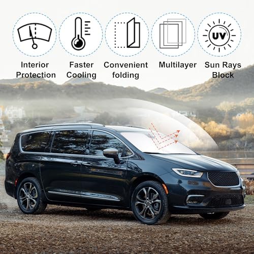 Windshield Sun Shade Sunshade for 2017-2026 Chrysler Pacifica - Image 2