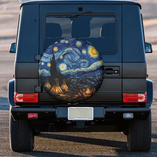 Starry Night Camping Spare Tire Cover SUV Trailer Truck RV 17 Inch - Image 3