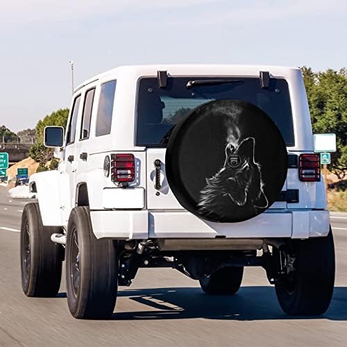Black 3D Wolf Spare Tire Cover - Image 2