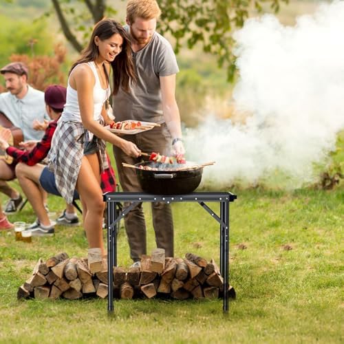 Anbte 2ft Folding Camping Grill Table Max 29.5", 3 Adjustable Height - Image 2