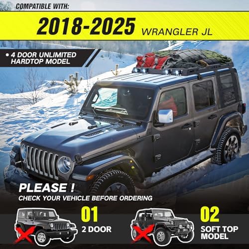 YZONA for JL JLU Roof Rack Hard Top Cargo Basket - Image 2