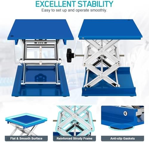 Lab Jack Stand Platform 8" x 8", Laboratory Support Stand 200x200mm Manual Lab - Image 7