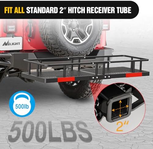 Nilight 60" x 20" x 7.87" Hitch Cargo Carrier | Fits 2-Inch Receiver 500lbs - Image 5
