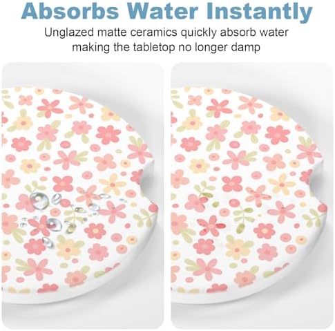 2 Pack Car Cup Holder Coaster, 2.63 inch Anti Slip Insert Absorbent Ceramic Car - Image 5