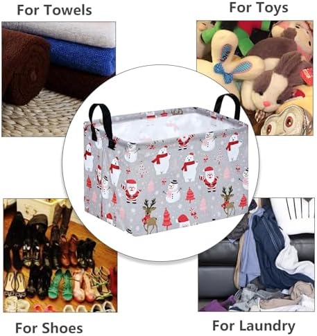 MAIZMZ Christmas Basket for Kids Gifts Santa Claus Snowman Storage Baskets - Image 6